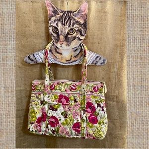 Vera Bradley Make Me Blush pink & green 💖💚 floral quilted fabric purse/tote